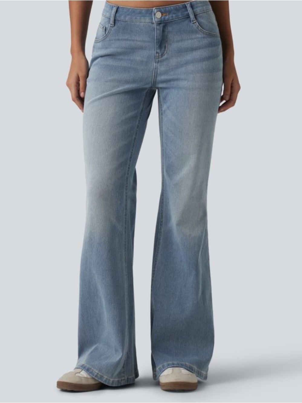Halara Flex™ Low Rise Flare Casual Jeans with Pockets Flared Stretch, size M